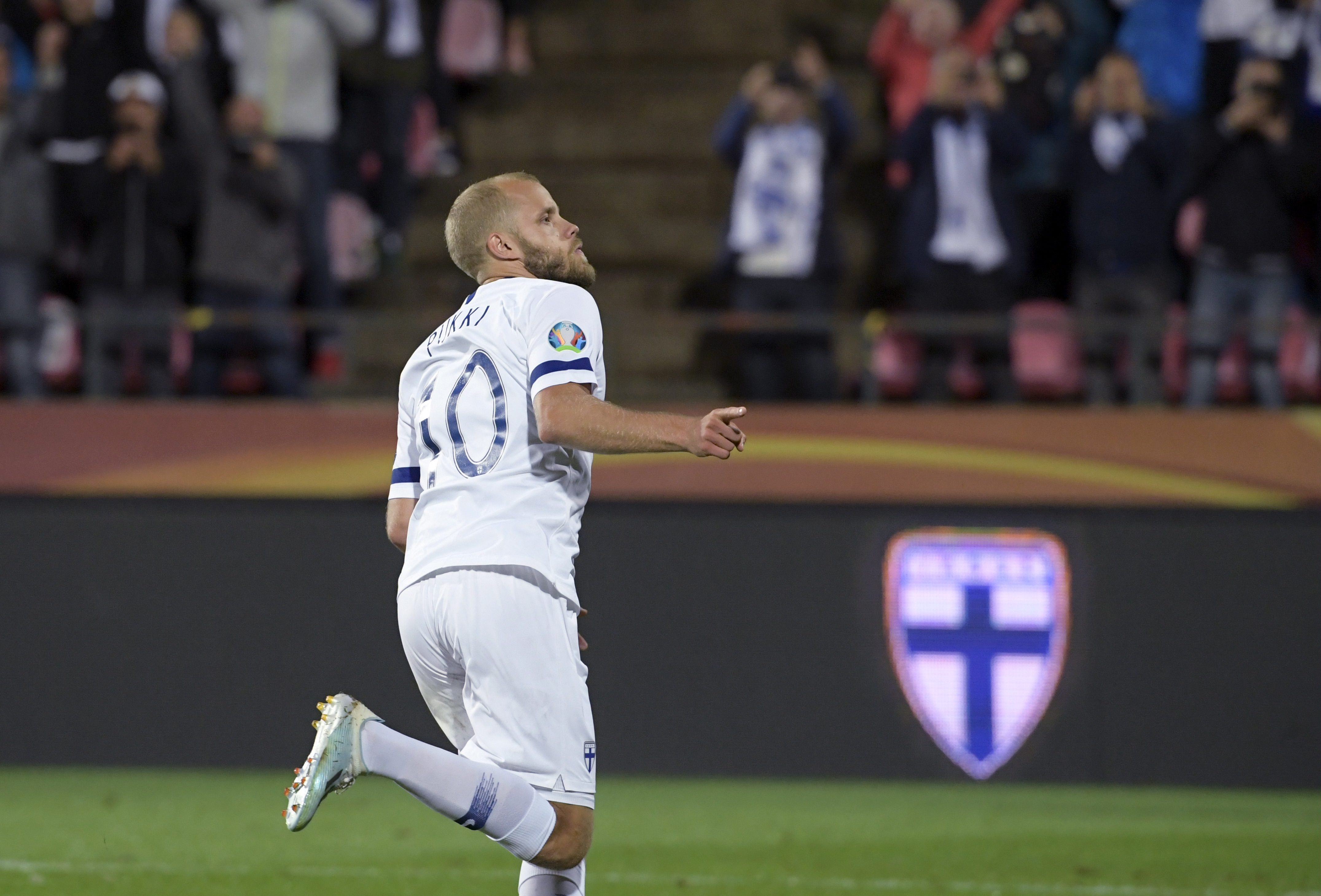 Will Teemu Pukki be fit in time to lead Finland's charge? (Photo by Markku Ulander/AFP/Getty Images)