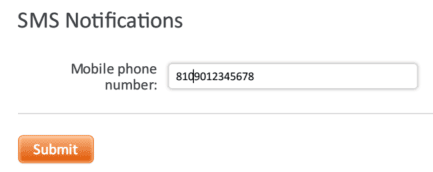 FXOpenのSMS認証携帯番号入力