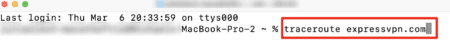 Running the traceroute command on macOS