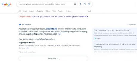 AI search engine result