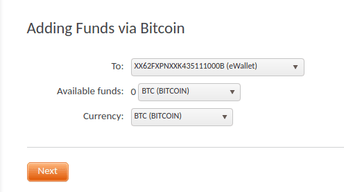 FXOpenにビットコインで入金