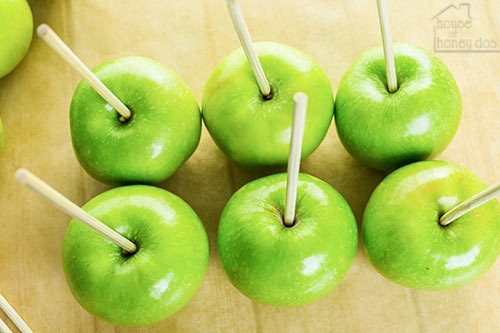 green apples with sticks