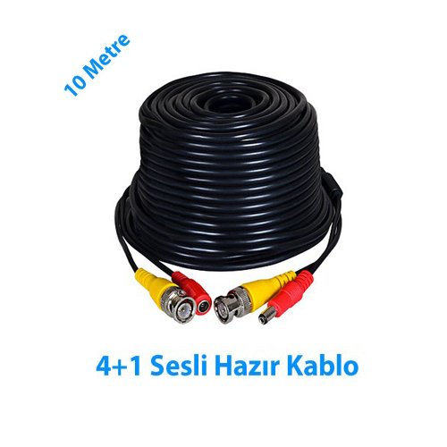 10 Metre Hazır Sesli 4+1 CCTV Kablo 1