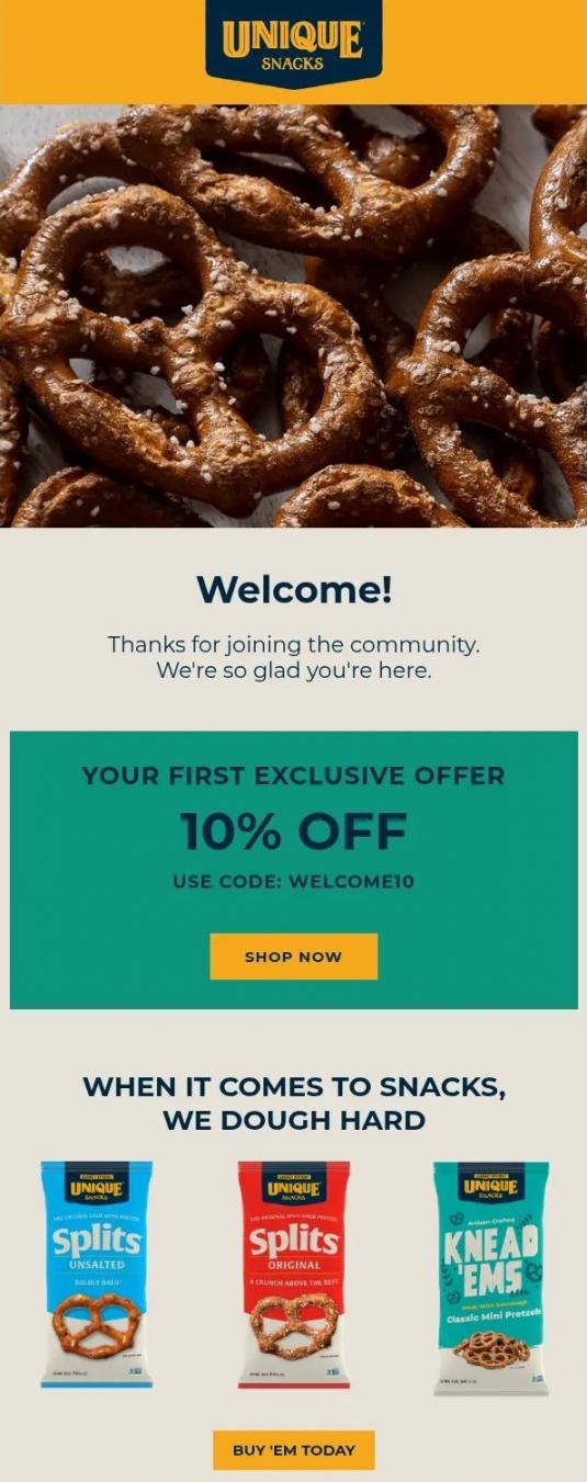 Really Good Emails Welcome sample