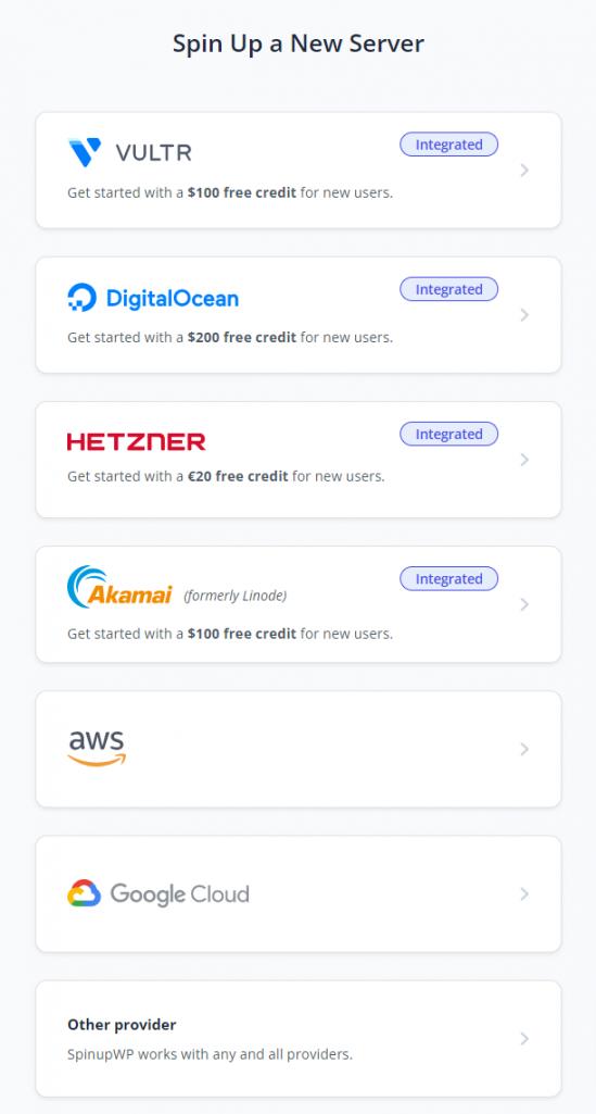 SpinupWP Server Signup