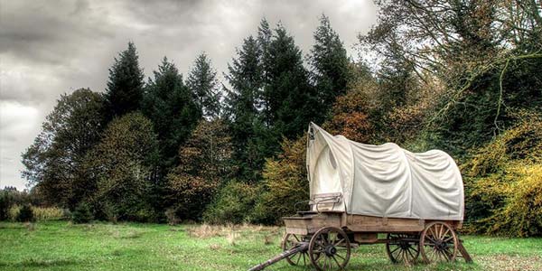 Hütte und Wagen