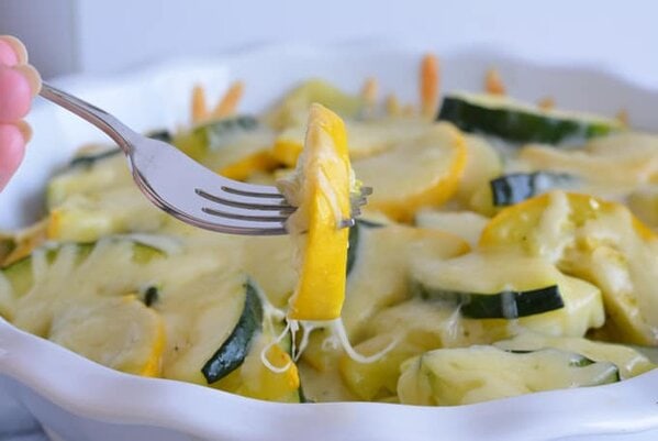 Baked Summer Squash with Gruyere.