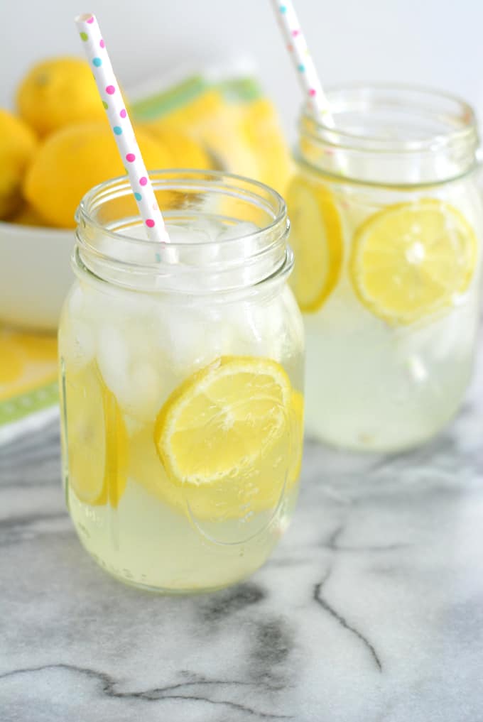 Homemade Lemonade for one made two ways.