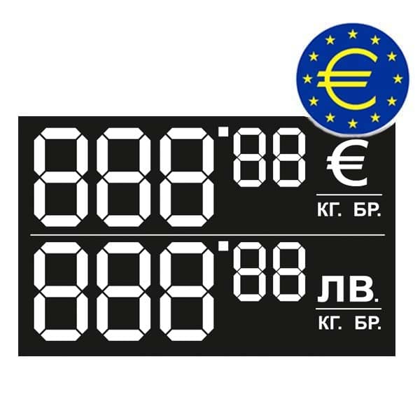 EUR-ЛВ етикети 60х38мм на 100евро
