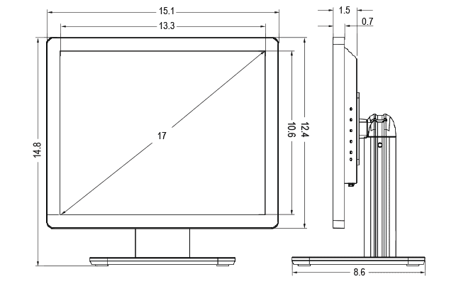 17-inch Desktop Touchscreen Dimensions