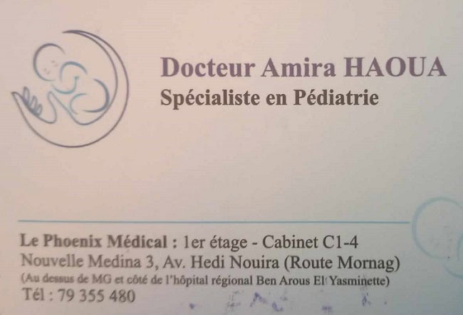 Pédiatre à Nouvelle Medina Yasminette / Dr Amira Haoua
