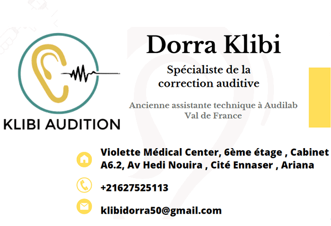 Dorra Klibi / audiprothésiste et troubles audition cité Ennasr