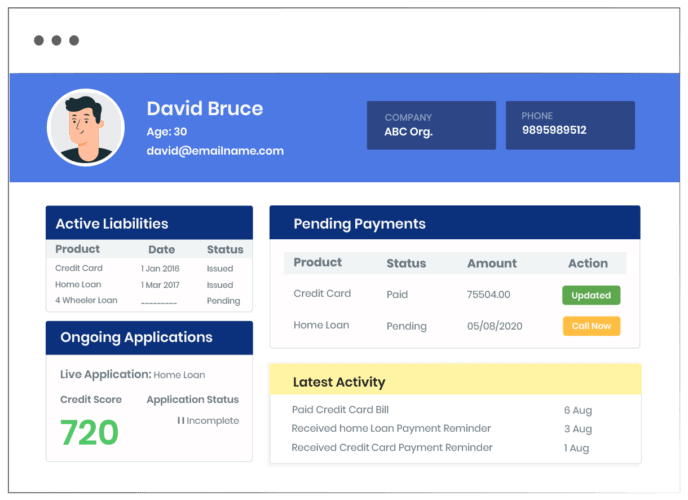 Borrower profile - Collections CRM for debt recovery - retail banking CRM