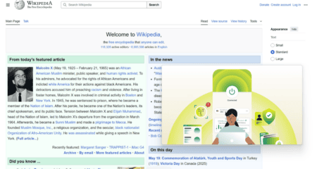 The Picture-in-Picture extension in effect, showing a video overlay, with the video playing while the user browses another tab.