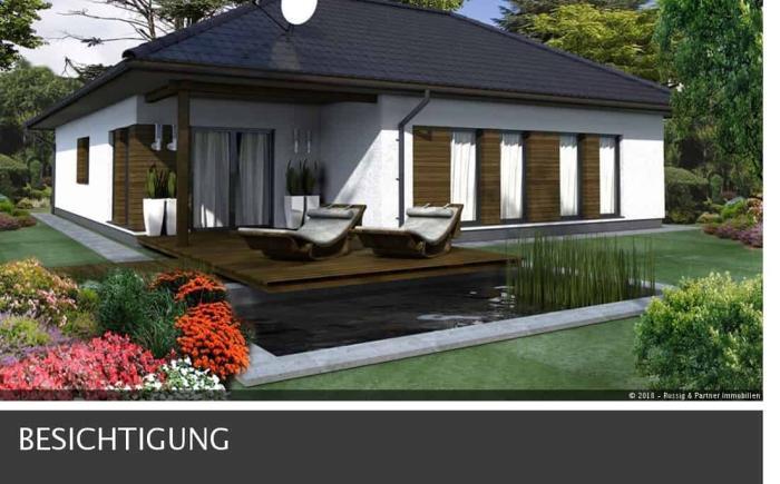 Gartenseite des Bungalows