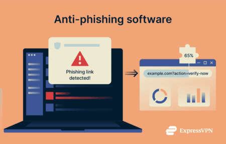 Illustration showing benefits of anti-phishing software.