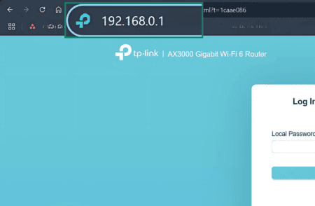 Enter your router IP address to access it's interface.
