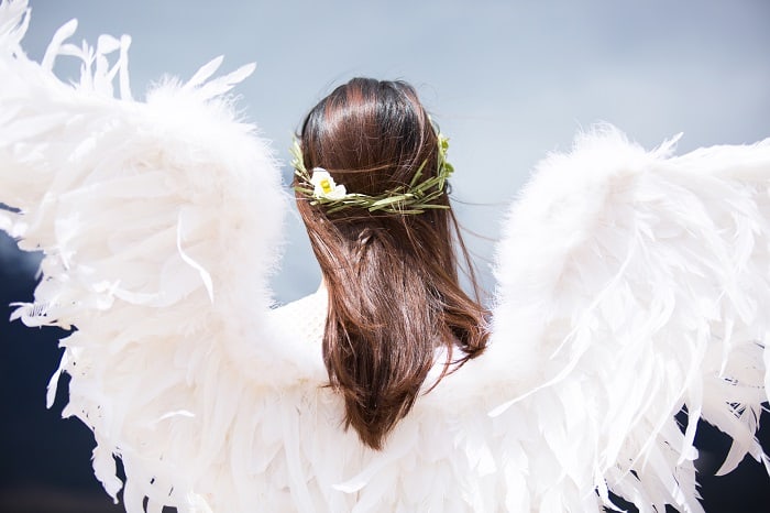 angel woman dressed as angel