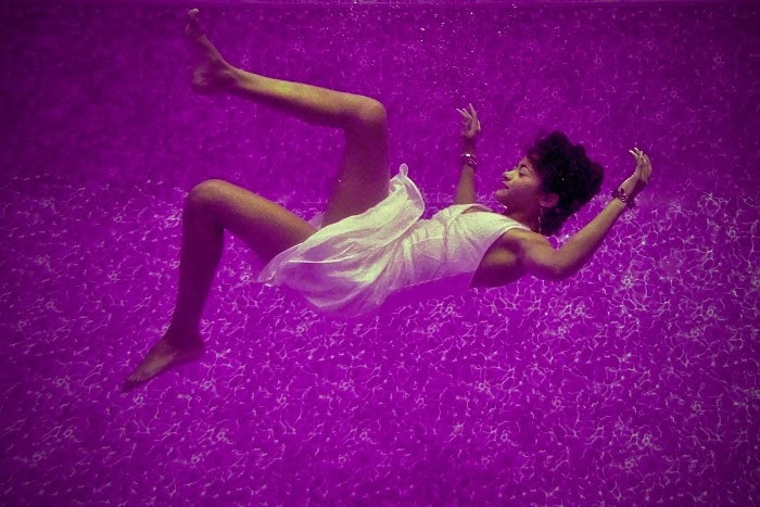 dreaming woman falling dreamlike