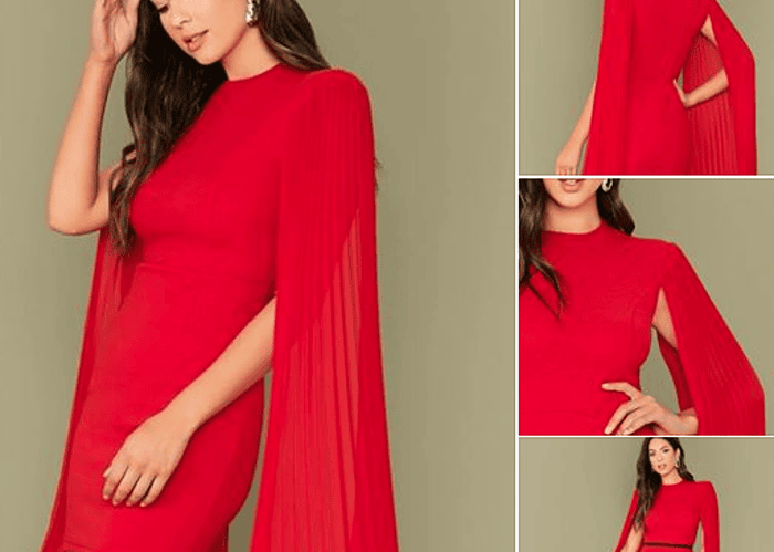 Robe Cape moulant couleur rouge Femmes v tements au Maroc