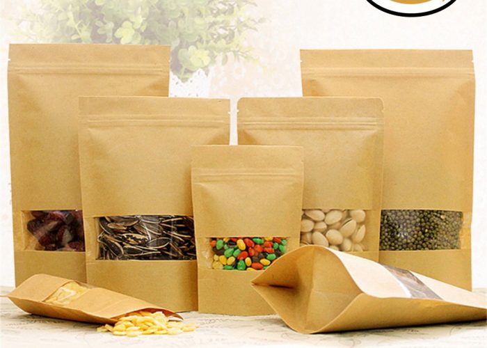 Sachet Kraft Zip Refermable et Alimentaire avec fenêtre transparente