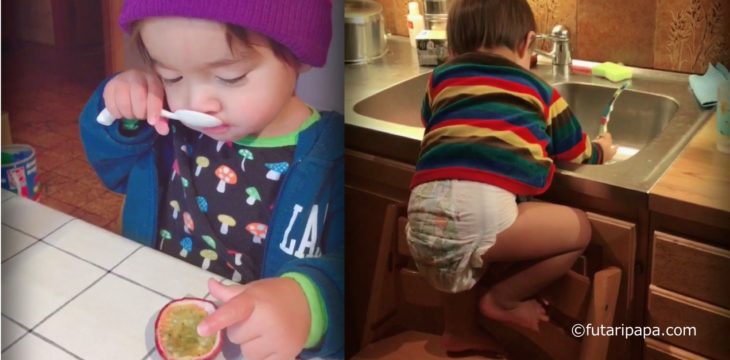 夕食はトムテ（サンタ）と、クマのプーさんと。