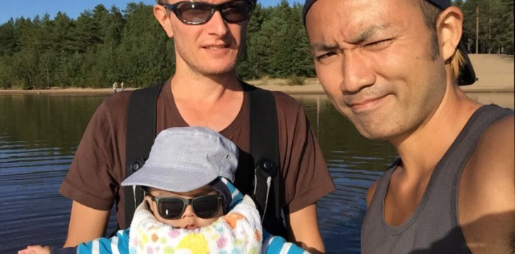 息子くんの初ビーチ。