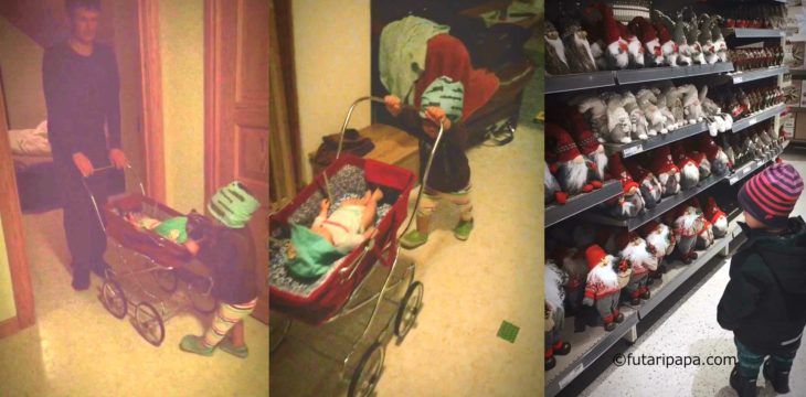 朝、階段の上にたたずむ影。