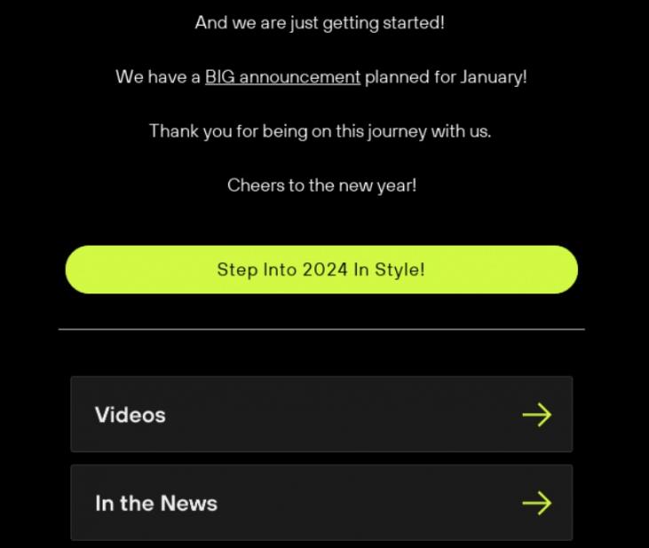 Shift email example