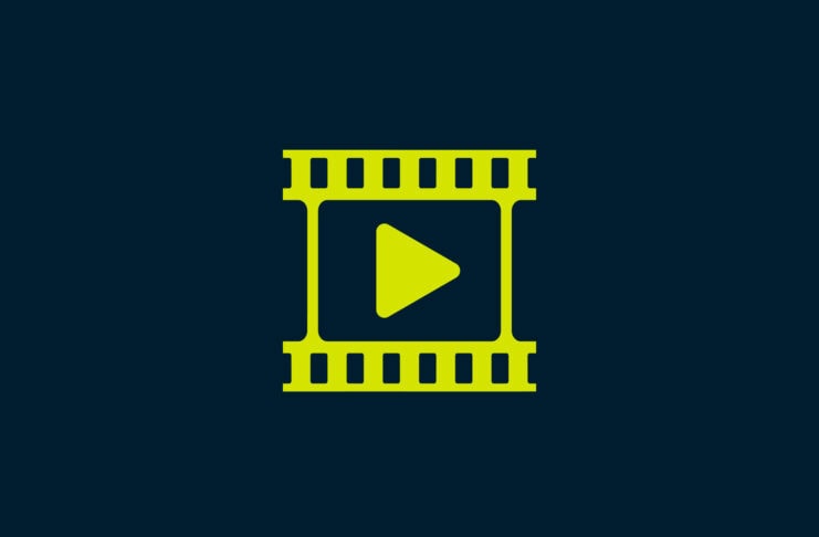 Play button in a film reel