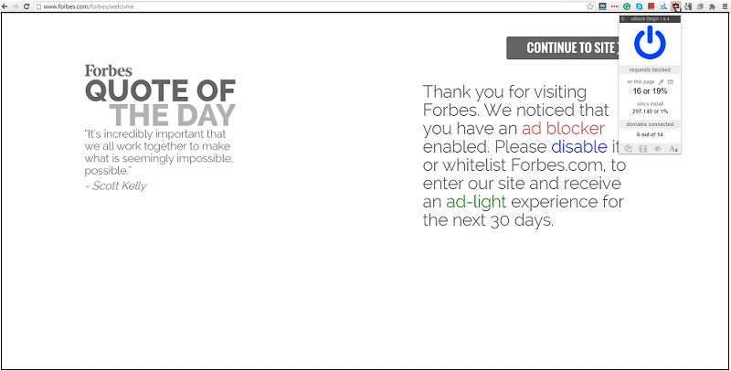 forbes homepage blocking ad blockers