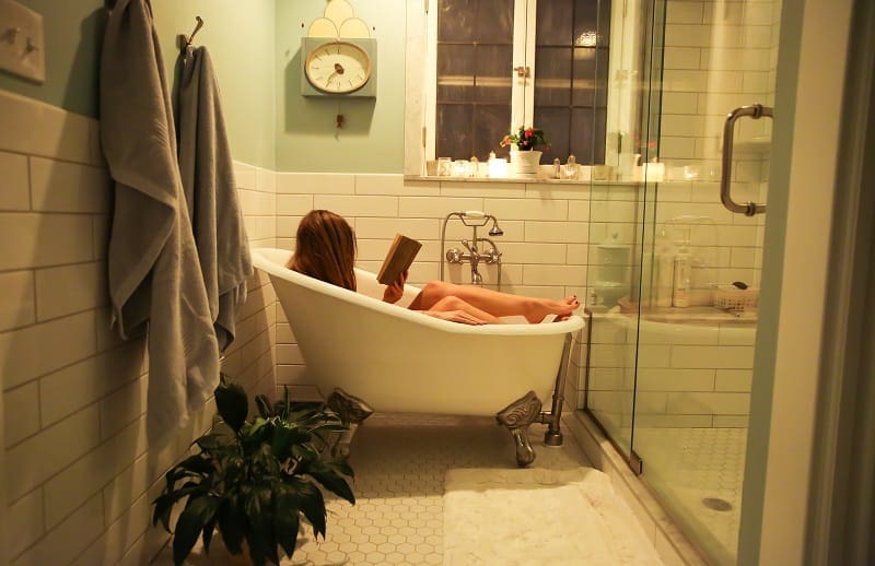 self care ideas bath woman reading in bath for self care