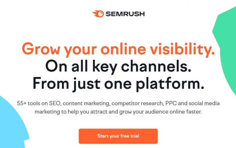 Semrush homepage