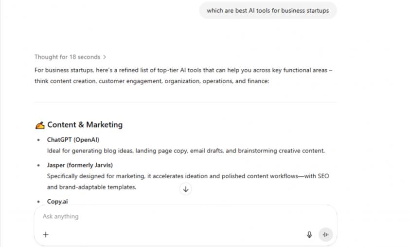 Surfacing product recommendations chatgpt