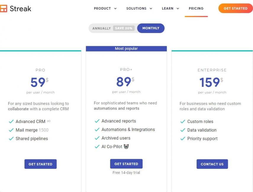 Streak - PRICING