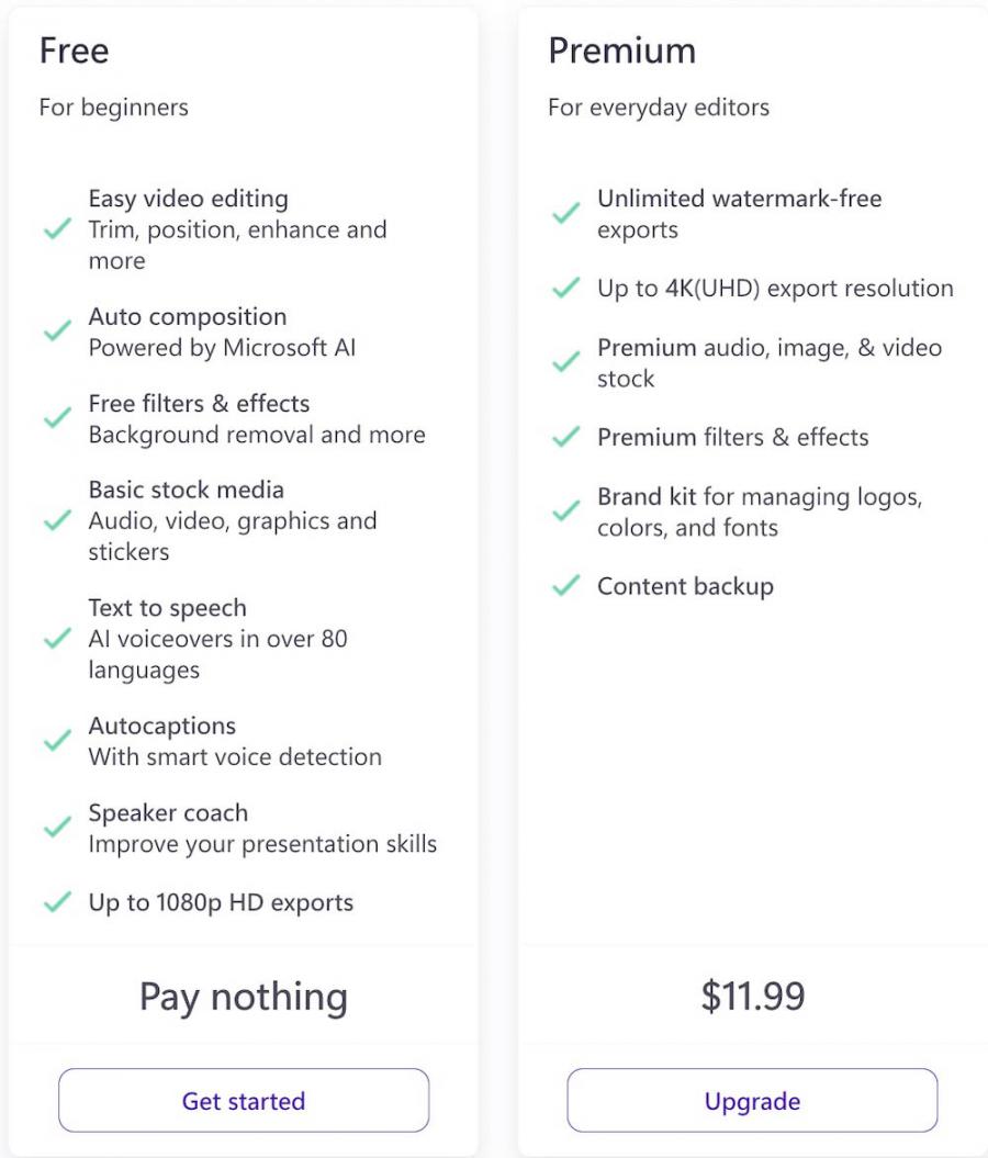 clipchamp-pricing