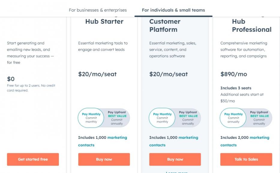 HubSpot Pricing