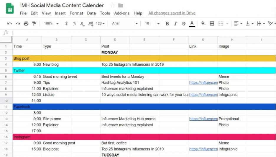 Content Calendar
