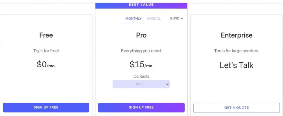 Benchmark Email- price