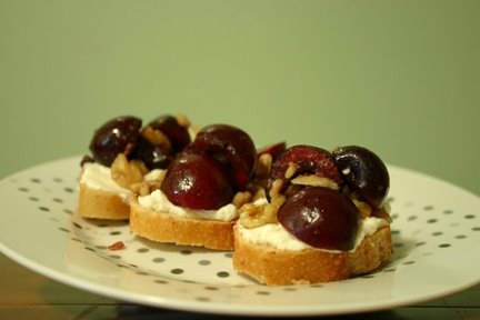 cherry walnut bruschetta