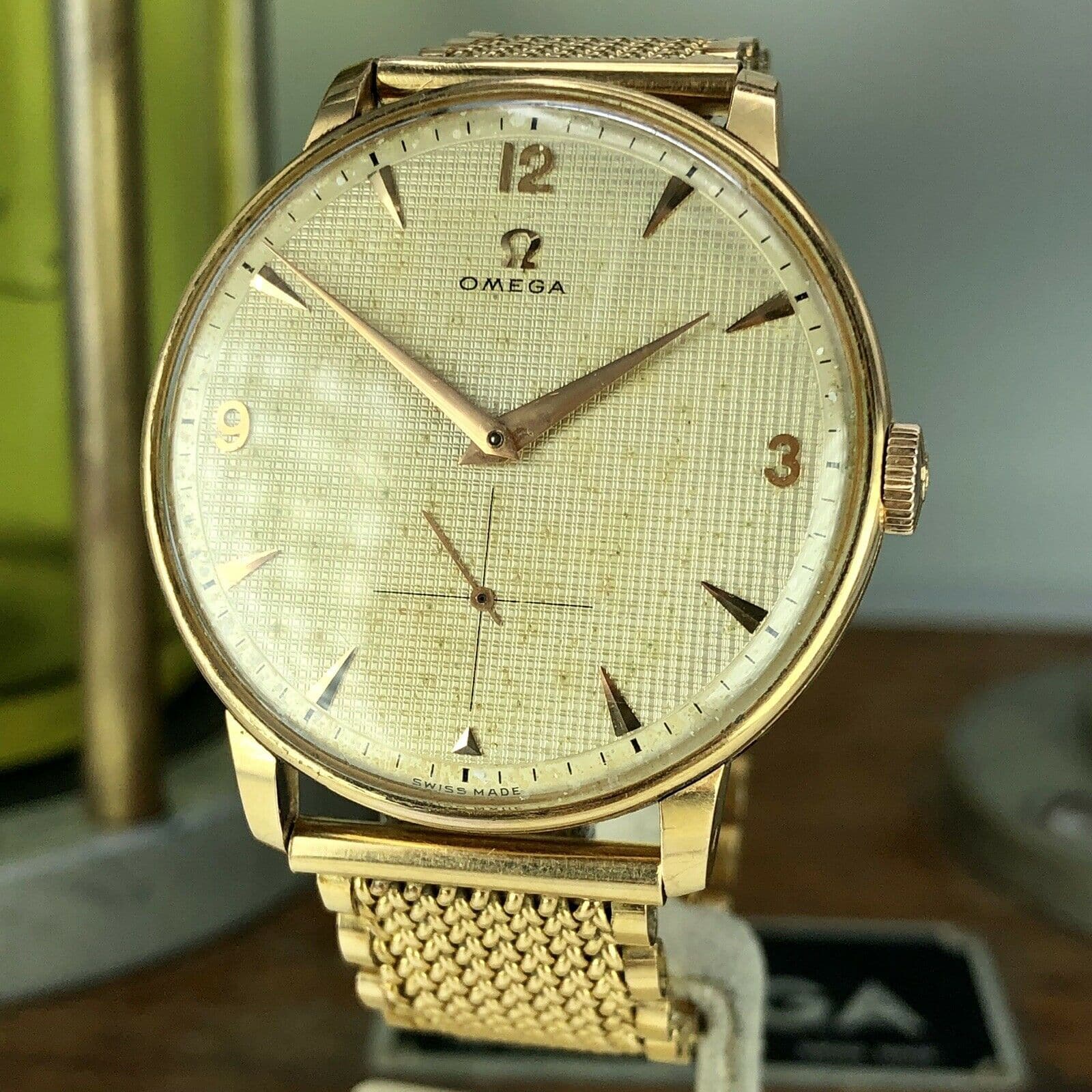 1962 Vintage Omega 2877 Solid 18k Gold Oversize Caliber 266 With Unique  Bracelet - Awadwatches