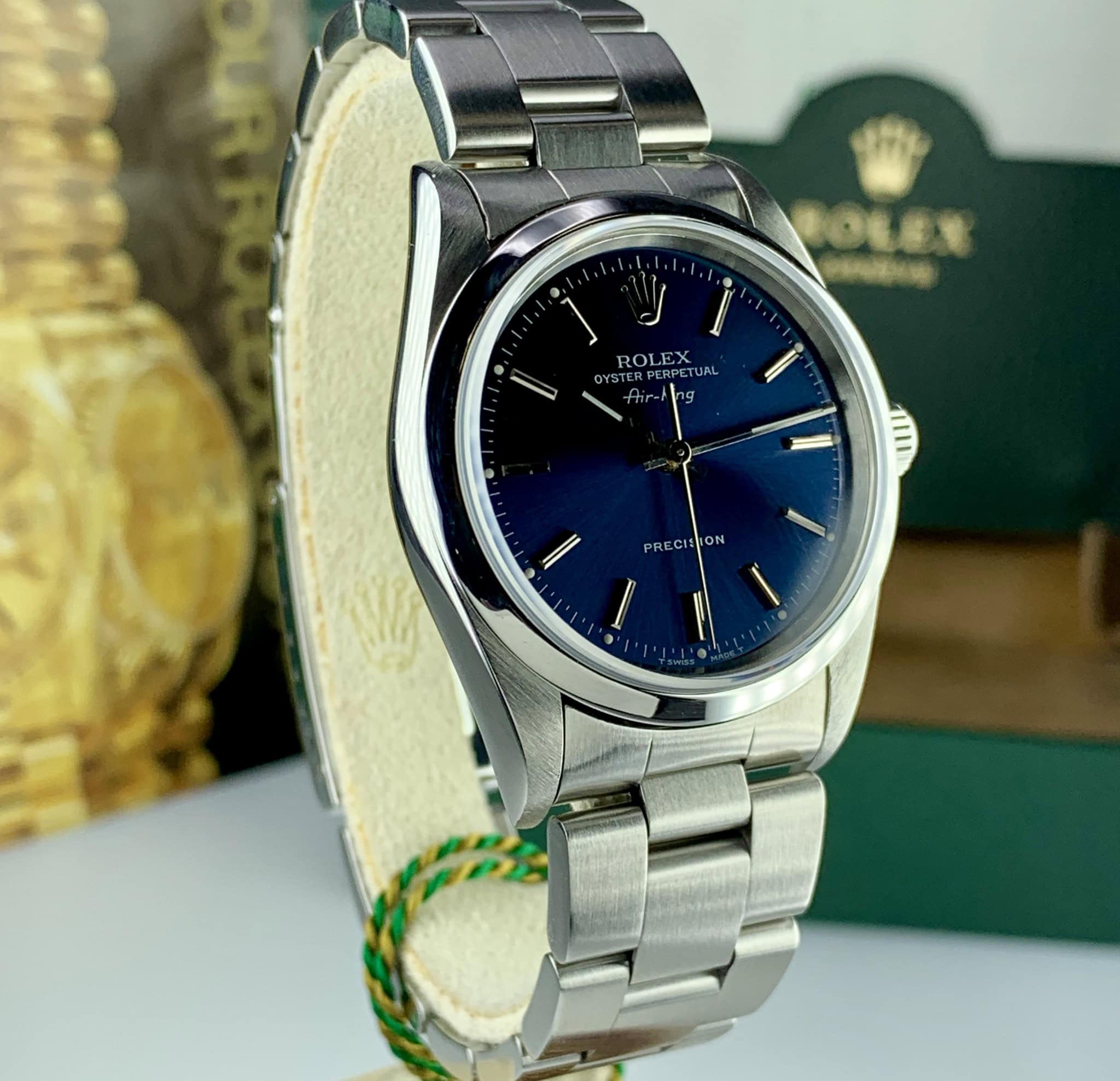 1998 Rolex Air King 14000 Blue Dial 34MM IBM Reward Engraved - Awadwatches