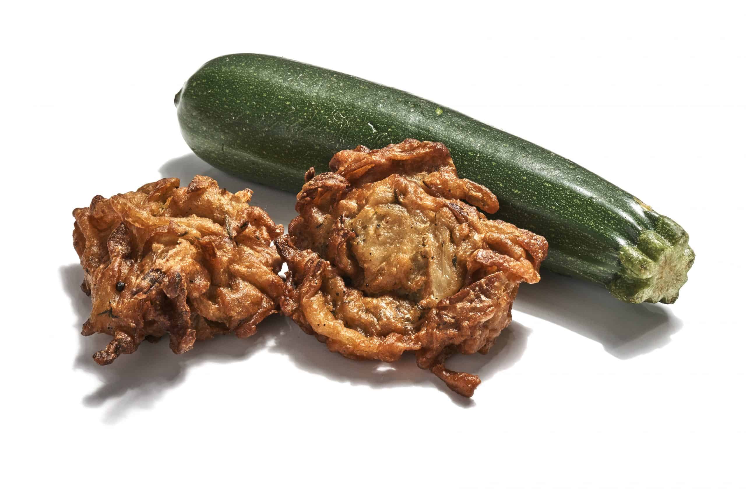 Courgette and onion Bhaji Gluten free Vegan