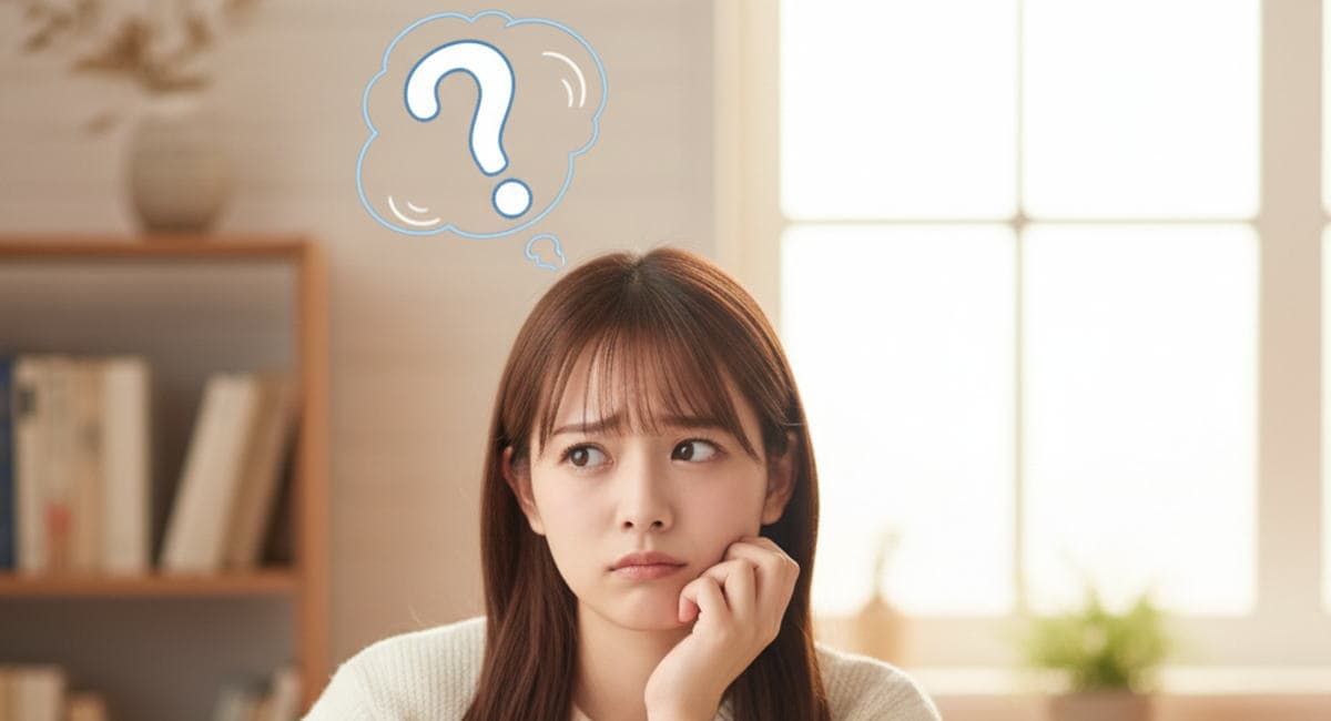 疑問に思う女性のイメージ