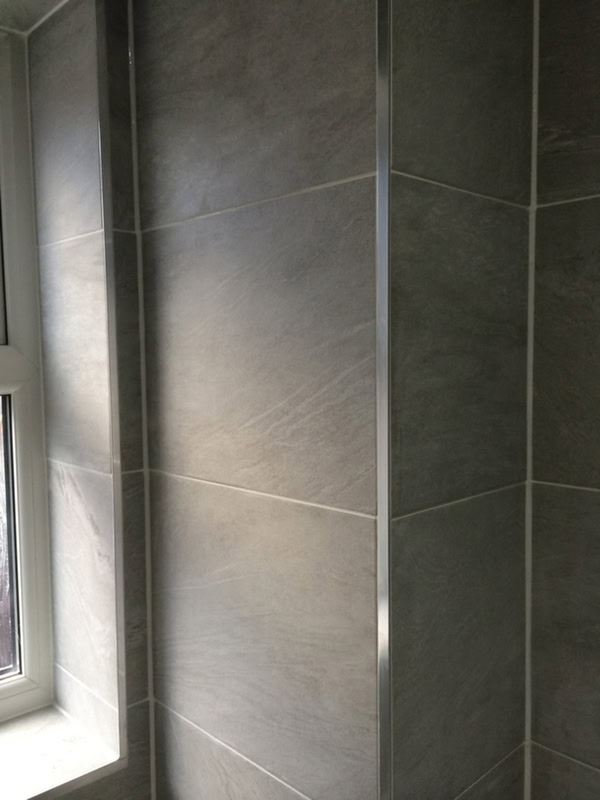 Chrome Tile Trims L Section With Bathroom Installation In Leeds
