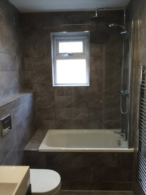 Large Format Landscape Ceramic Wall Tiling With Bathroom Installation In Leeds