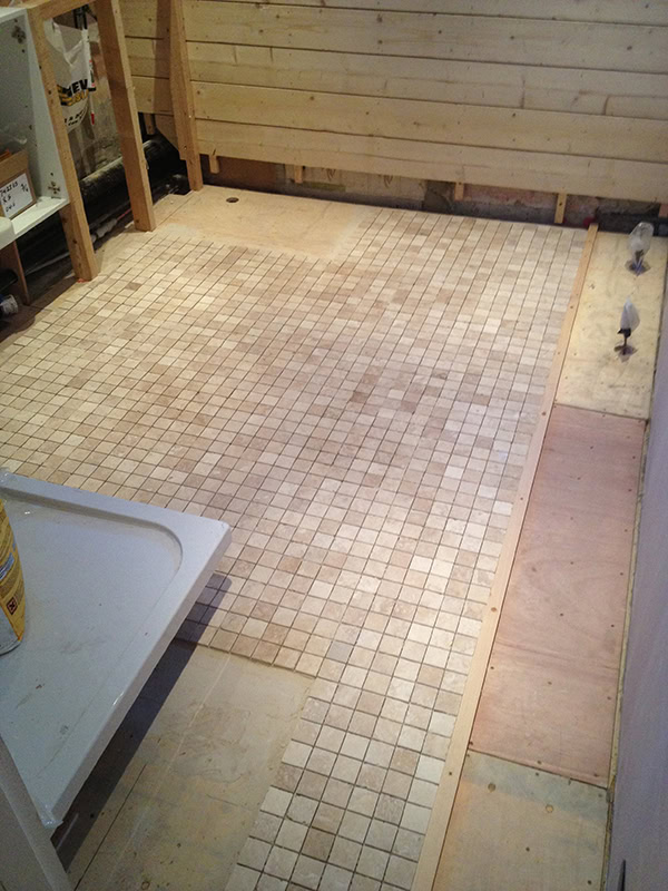 Mosaic Tiled Floor With Bathroom Installation In Leeds