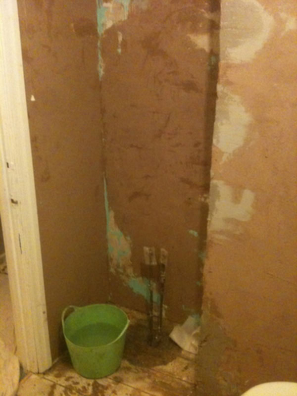 Bonding Up Walls Prior To Tiling With Bathroom Installation In Leeds