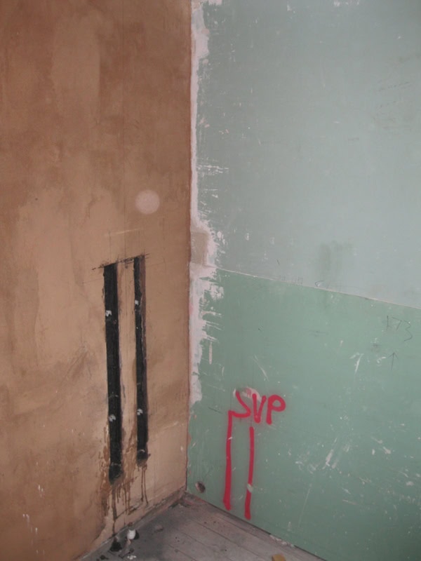 Wall ReBoarded And Bonded Up Prior To Tiling With Bathroom Installation In Leeds