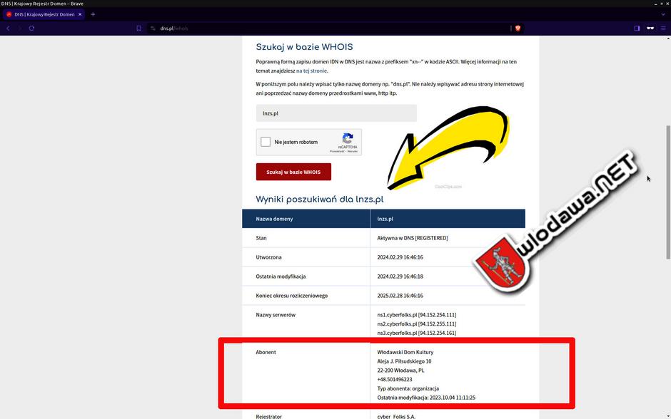 Włodawa: O tym jak Włodawski Dom Kultury kupił domeny internetowe zorganizowanej grupie wyborczej  Wydarzenia z miasta Włodawy powiat włodawskiego i gminy Włodawa oraz  Polesie Zachodnie na Sygnale i 24 na dobę